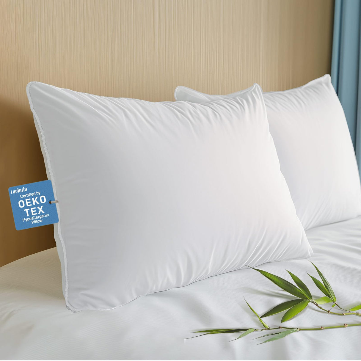 Caelorin Hypoallergenic Bamboo Viscose Shell, Soft Bed Pillows King Size Set of 2