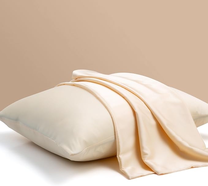 100% Mulberry Silk Pillowcase Set of 2, Queen Size Silk Pillow