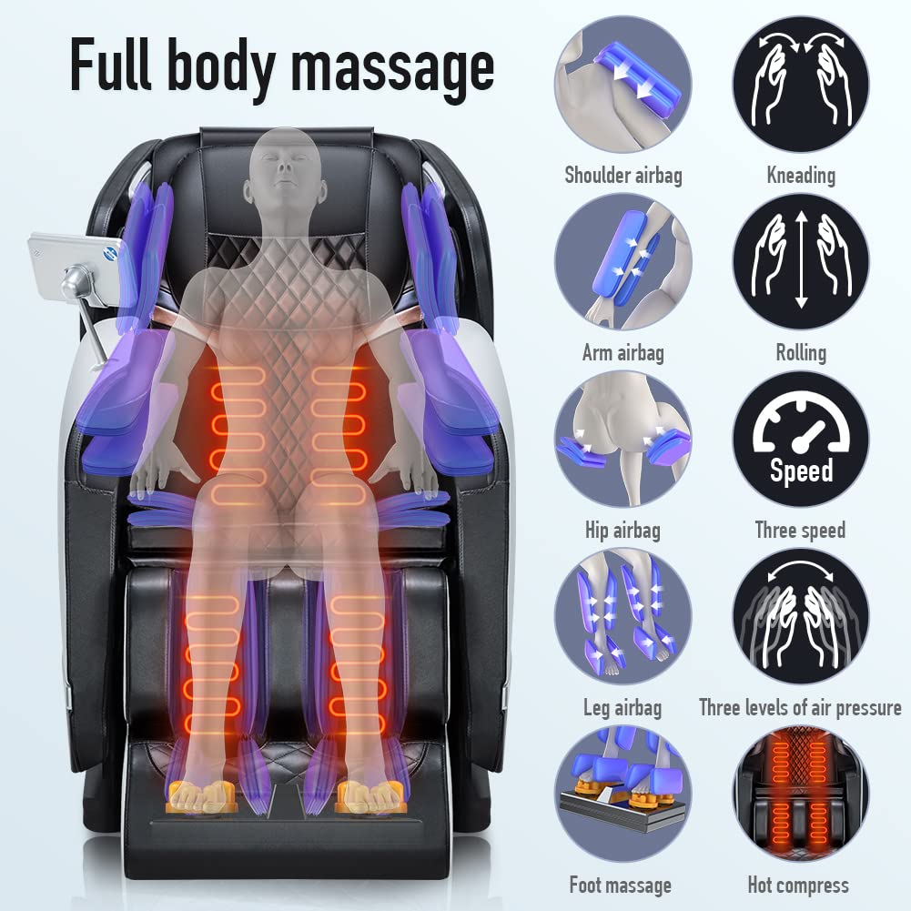 Massage Chair Full Body Recliner - Zero Gravity with Heat and Shiatsu Foot Massage