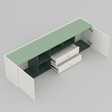 78.74" Modern TV Stand with Storage - Green & White Entertainment Center