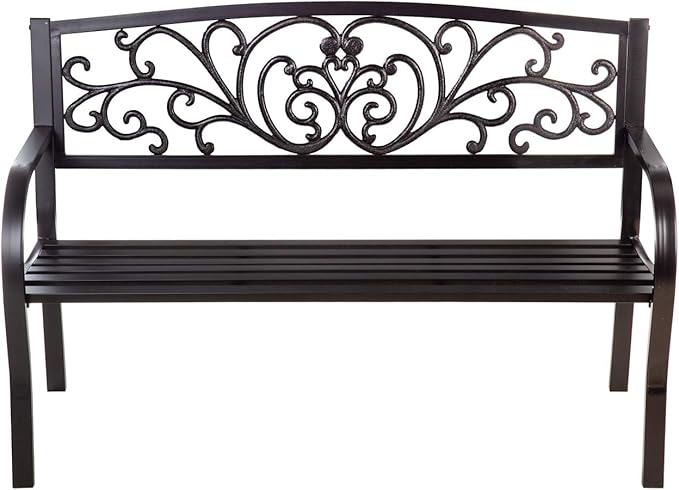 Mermaid Garden Bench for Outdoors | Outdoor Benches Weatherproof | Metal Bench