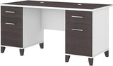 Somerset 60W Office Desk with Drawers in Sand Oak