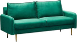 Velvet Loveseat Modern Sofa Tufted Couch with Metal Legs for Living Room, Bedroom