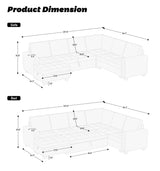 Modular Sectional Sleeper Sofa with Pull Out Bed U Shaped Sectional Sofa Couch