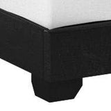 Benjara Shirin California King Bed, Wood, Nailheads, Upholstered Headboard, Black