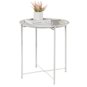 Side Table Round Foldable Tray Metal End Table,Coffee Table