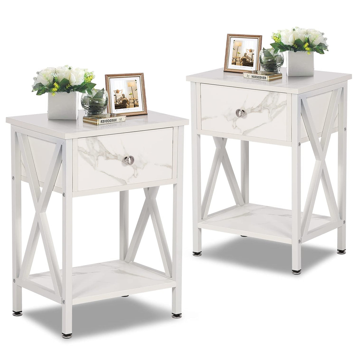 Night Stands for Bedroom Rustic Nightstand Bedside End Tables with Drawer Storage