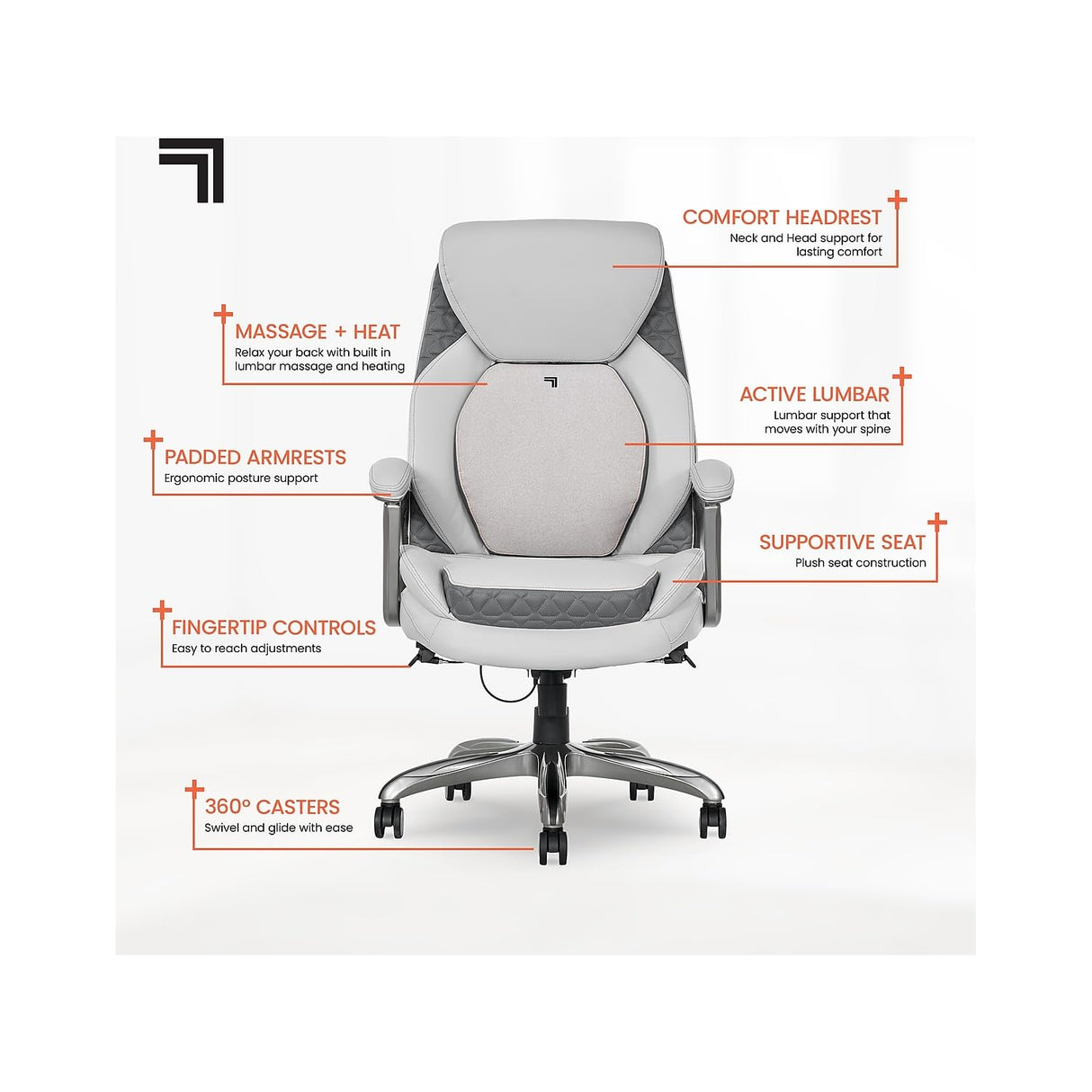 S600 Active Lumbar Ergonomic Bonded Leather Executive Massage Chair