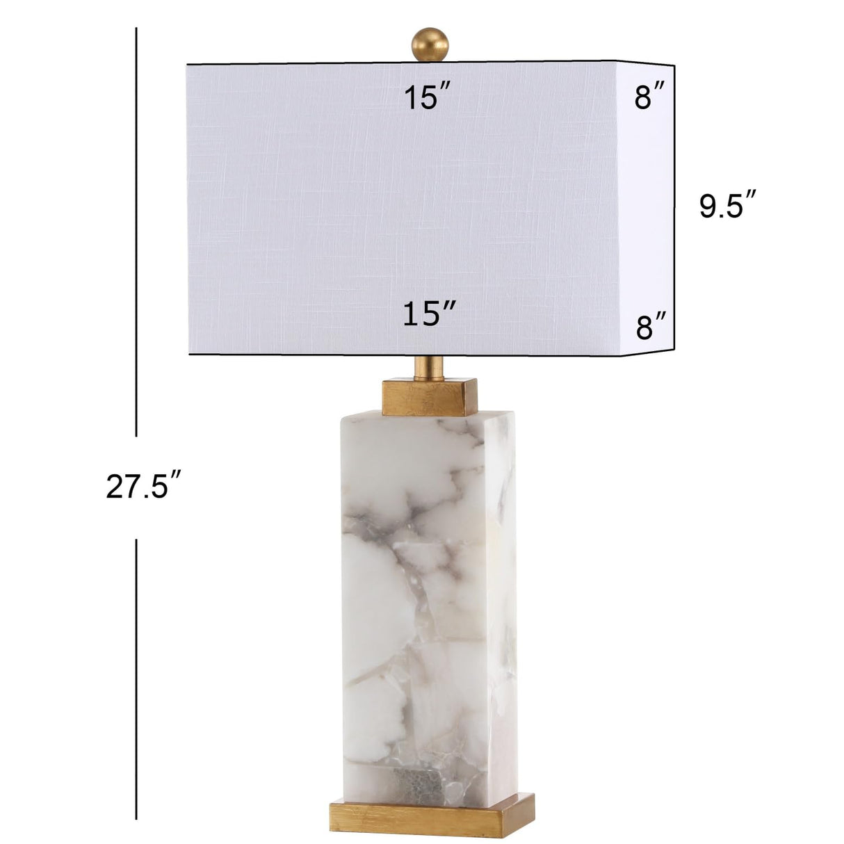 JYL6201A Elizabeth 27.5" Alabaster LED Table Lamp Coastal Contemporary Bedside Desk