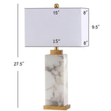 JYL6201A Elizabeth 27.5" Alabaster LED Table Lamp Coastal Contemporary Bedside Desk