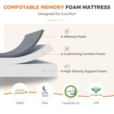 Twin Mattress for Kids, 10 Inch Meomory Foam Mattress for Pressure Relief