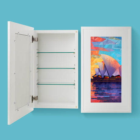 Concealed Medicine Cabinet 14×24 Recessed, Picture Frame Medicine Cabinet