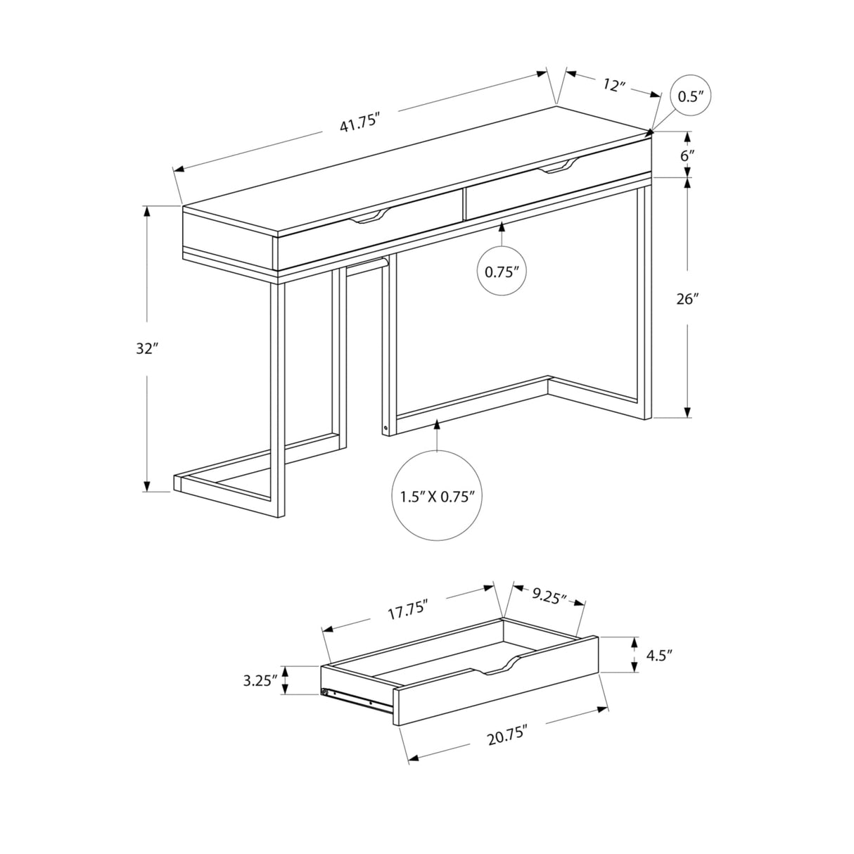 Accent, Console Table, CAPPUCCINO