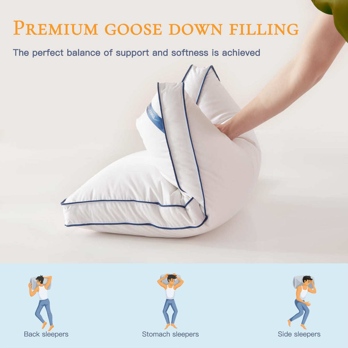 White Goose Feather and down pillows queen size set of 2