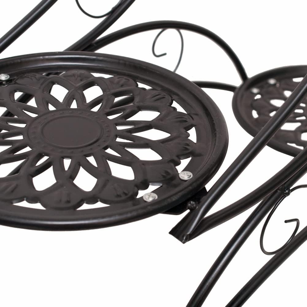 Cre Cra Metal 3 Tier Plant Stand Flower Pot Holder Potted Plant Stand Indoor Outdoor Display Rack for Patio Garden Balcony