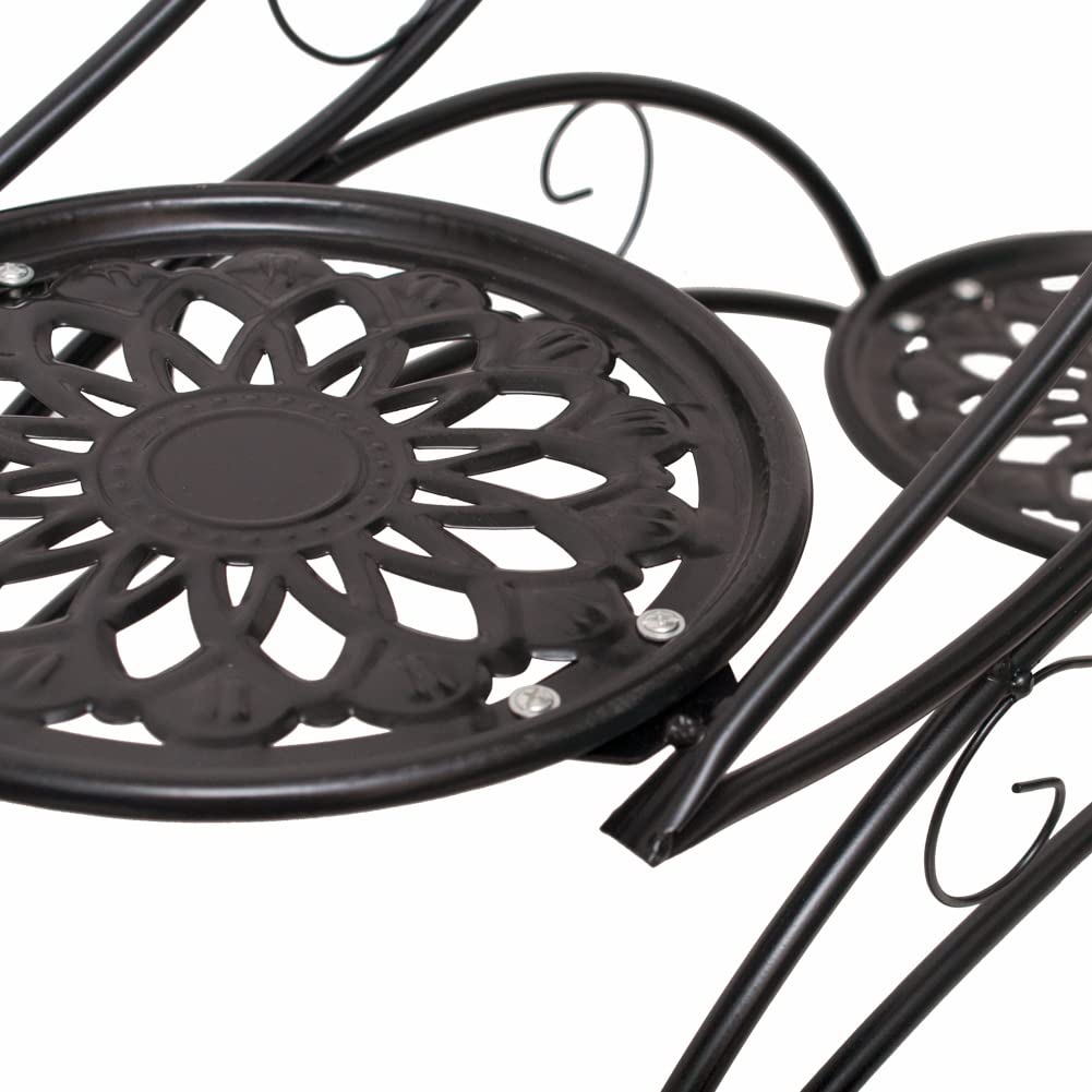 Cre Cra Metal 3 Tier Plant Stand Flower Pot Holder Potted Plant Stand Indoor Outdoor Display Rack for Patio Garden Balcony