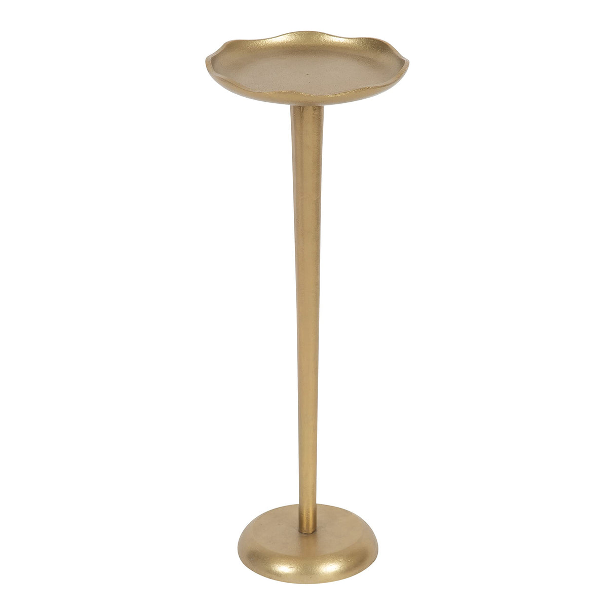 Alessia Modern Decorative Metal Drink Table, 8 x 8 x 22, Gold, Stunning Cast Aluminum