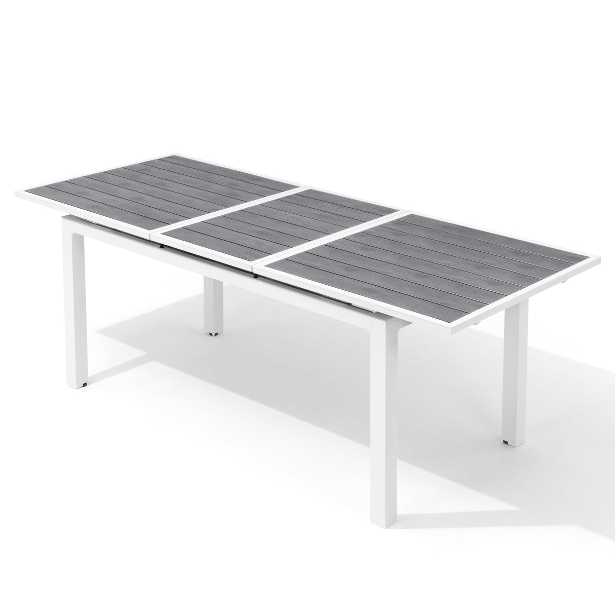 Patio Dining Table for 6-8 Person, Aluminum Grey Outdoor Dining Table