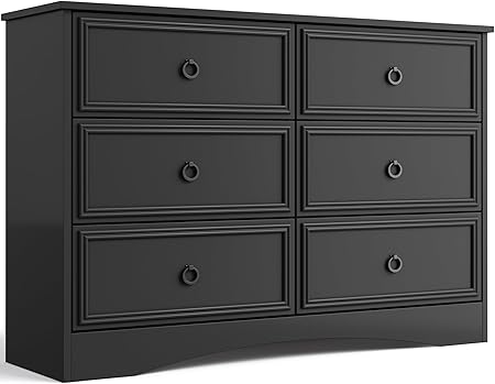 Modern 6 Drawer Dresser, Dressers for Bedroom, Chest of Drawers