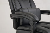 Office Chair PU Leather/Double Padded/Support Cushion and Footrest