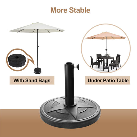 Patio Umbrella Base – Elegant Weighted Umbrella Stand Outdoor Base