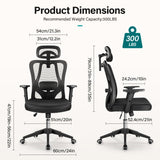 Black Ergonomic Office Chair Height Adjustble Mesh Desk Chair for Home Office