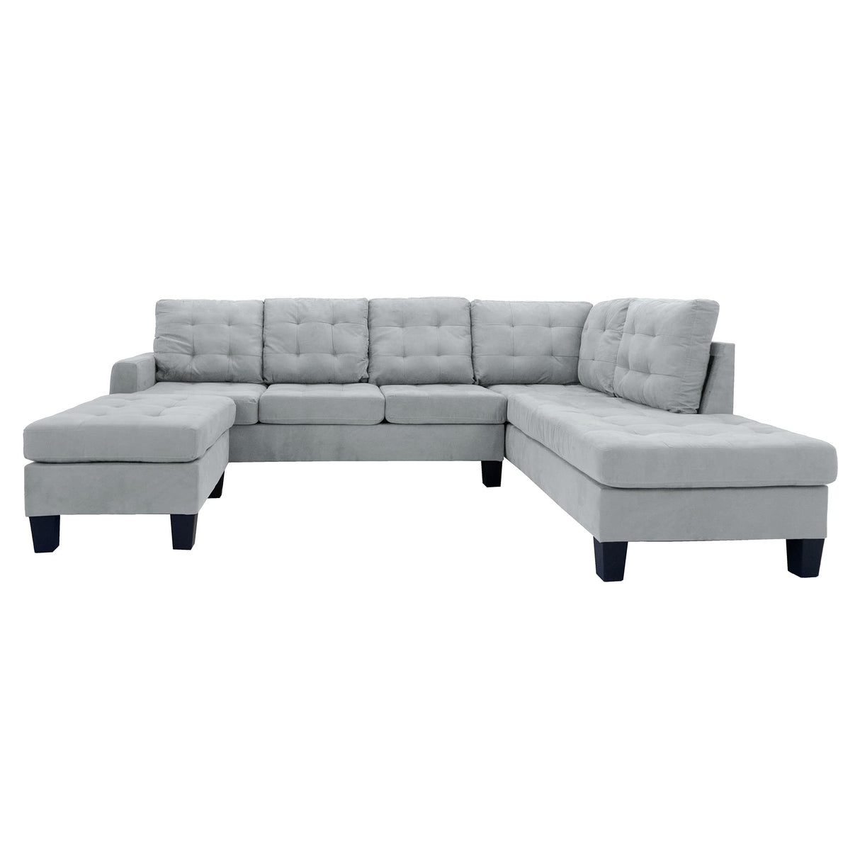 LLC 3 Piece Modern Reversible Sectional Sofa Couch with Chaise