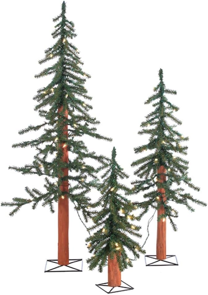 Pre-Lit Alpine Christmas Tree Set with UL Clear Lights, 2511-234C