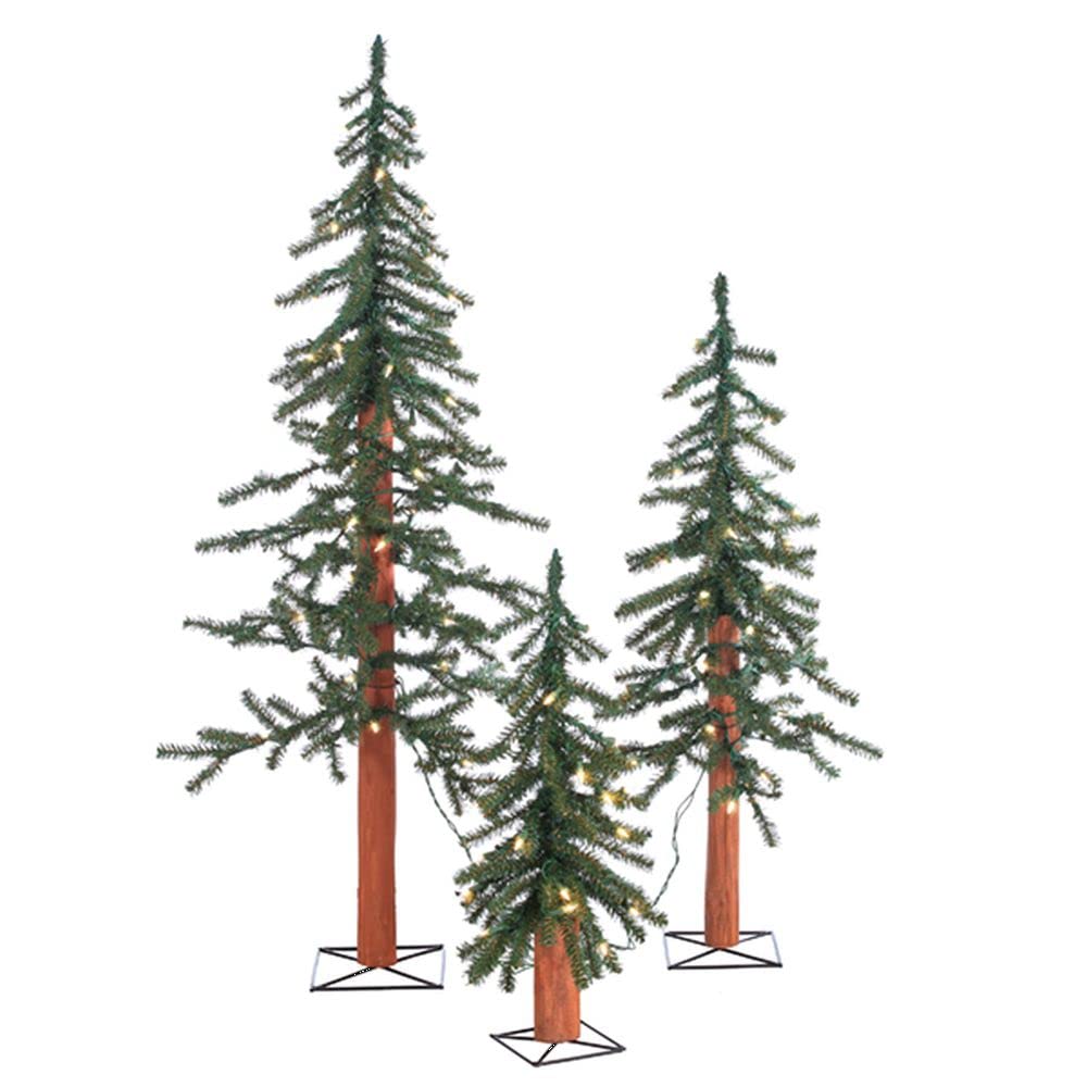 Pre-Lit Alpine Christmas Tree Set with UL Clear Lights, 2511-234C