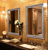 Rectangle Bathroom Wall Mirror - Silver Frame 40" x 24"