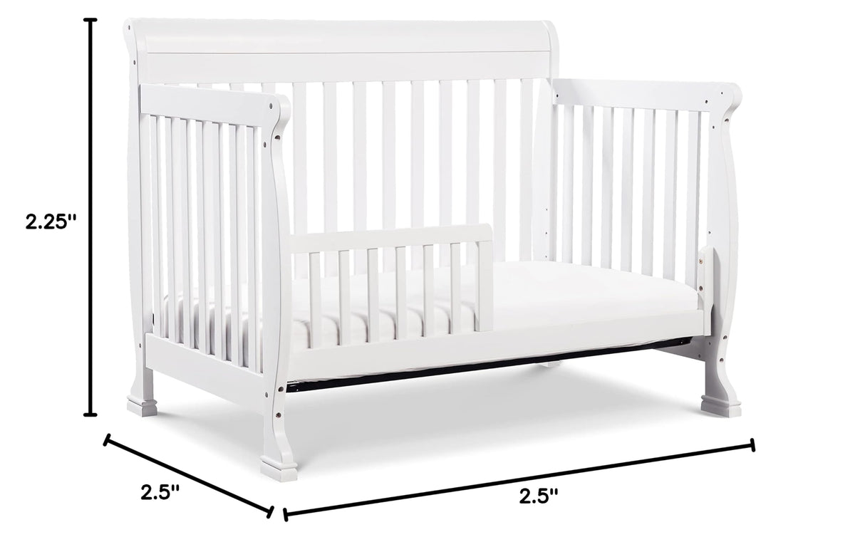 Kalani 4-in-1 Convertible Crib in White, Greenguard Gold Certified