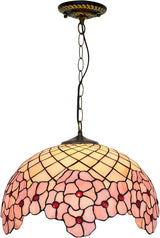 Tiffany Pendant Light Fixture,Stained Glass Rose Pendant Lights,Island Lights for Kitchen