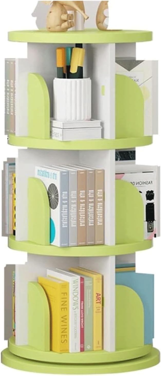 Bookcases 360° Rotating Bookshelf Simple Standing Bookcase Large Capacity Book Rack Home Magazine Children's Picture Book Bookshelves Practical Fashion