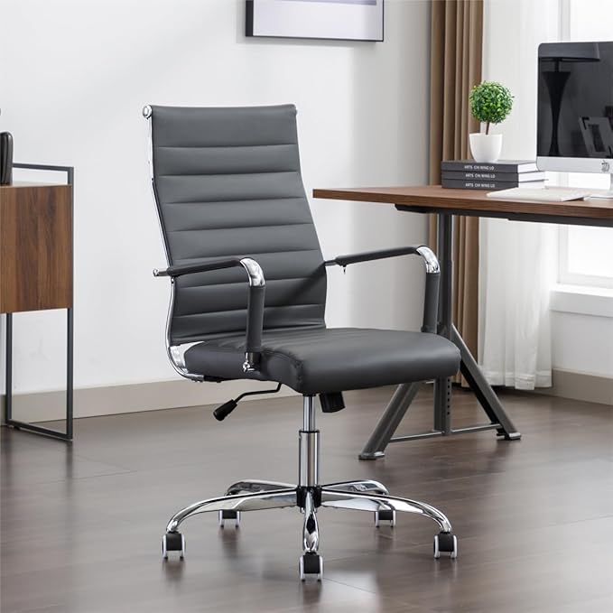 Office Desk Chair Leather, Conference Room Chairs with Wheels, Executive Modern