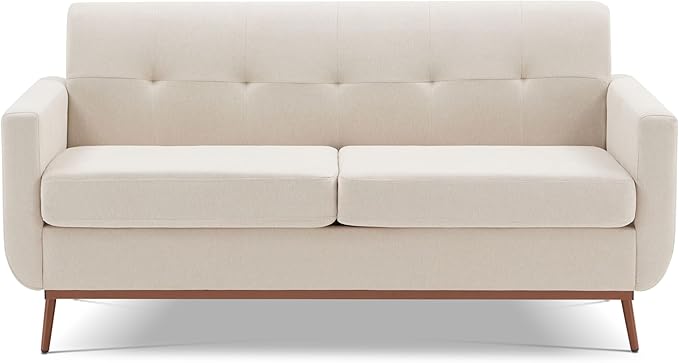 65" W Loveseat Sofa, Mid Century Modern Love Seat Couches for Living Room, Button Tufted Upholstered Small Couch for Small Spaces, Bedroom, Apartment, Easy to Install Love Seats, Dark Grey