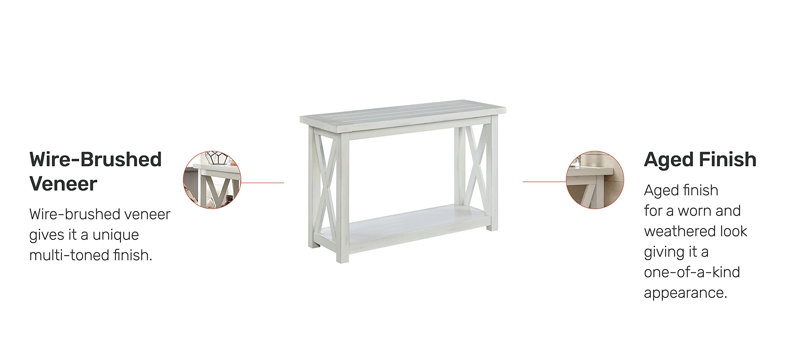 Seaside Lodge White Console Table by Home Styles,