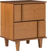 Sprague Contemporary Detailed Drawer Solid Wood Nightstand, 20 Inch, Caramel