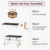 Lift Top Coffee Table, Easy-to-Assembly Coffee Table with Large Hidden Storage Compartment