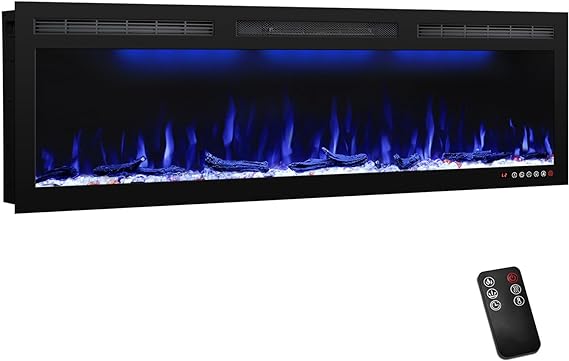 88 Inch WiFi-Enabled Electric Fireplace Inserts & Wall Mounted