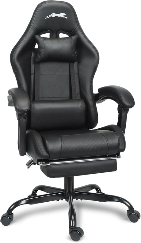 Gaming Chair with Footrest, Height Adjustable Game Chair with Lumbar Support, Video