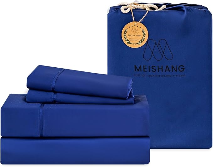 Bamboo Viscose Sheet Set Queen Size - 100% Pure Organic Viscose - 400TC Bamboo Viscose Cooling Bed Sheets Set - Fit 16 Inch Deep Pocket - 4 Piece Set Silky Soft - Queen, White