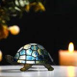 Turtle Tiffany Style Accent Table Lamp Handmade Stained Glass Animal Night Light