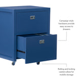 Linon Navy Blue Rolling Sadie File Cabinet