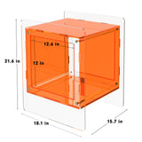 KSacry Acrylic Nightstand Orange Acrylic Side Table Night Stands for Bedrooms Acrylic Bedside Table with Open Storage Shelf