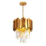 Modern Crystal Chandelier Round Crystal Pendant Light, Gold Crystal Pendant Light