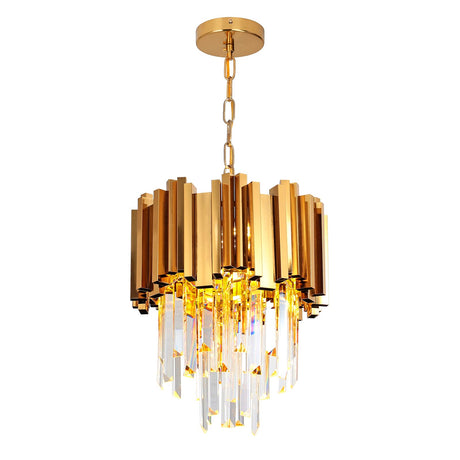 Modern Crystal Chandelier Round Crystal Pendant Light, Gold Crystal Pendant Light