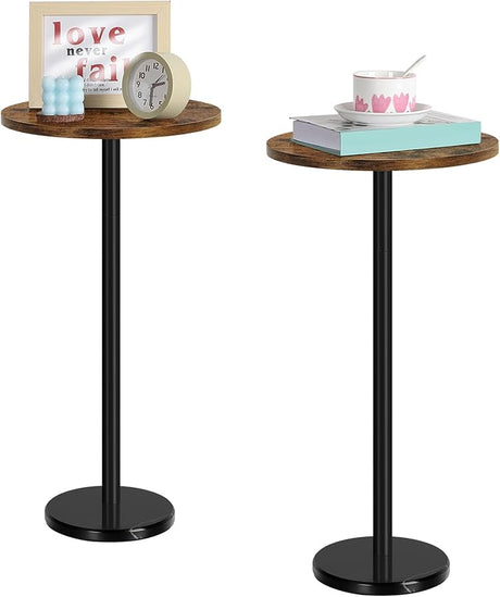 Round Side Table Small End Table Set of 2 Black Round Coffee Table Modern Nightstand