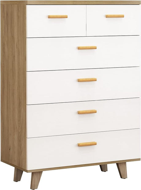 6 Drawer Dressers, Long White Dresser for Bedroom, Wood Dresser & Chests of Drawers