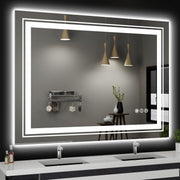 LED Bathroom Mirror,  with Front and Backlit, Anti-Fog, Large Bathroom