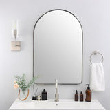 Brushed Nickel Arched Mirror, 24x36’’ Arched Bathroom Mirror, Arch Wall Mirror